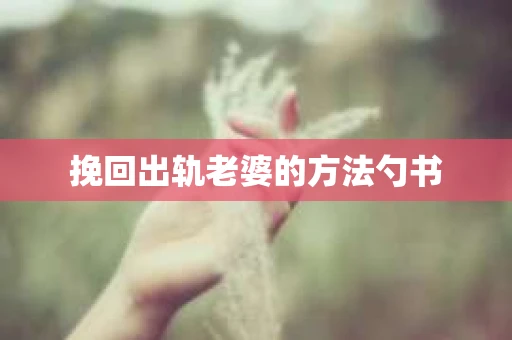 挽回出轨老婆的方法勺书
