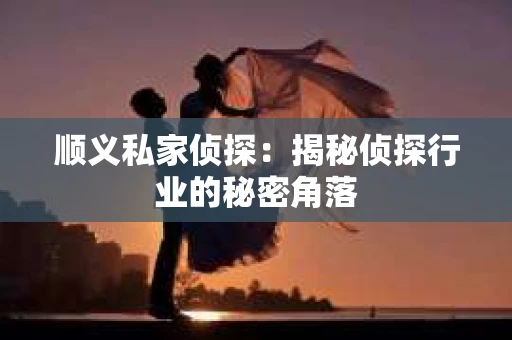 顺义私家侦探：揭秘侦探行业的秘密角落