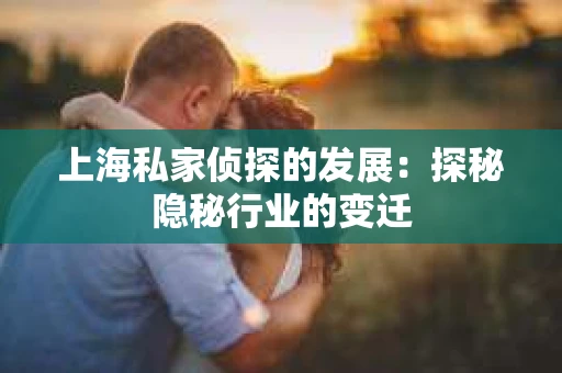 上海私家侦探的发展：探秘隐秘行业的变迁