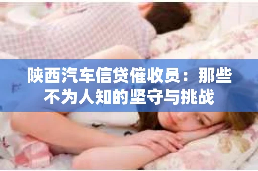陕西汽车信贷催收员：那些不为人知的坚守与挑战