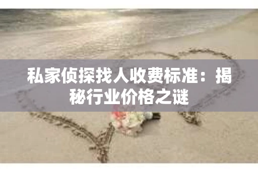 私家侦探找人收费标准：揭秘行业价格之谜