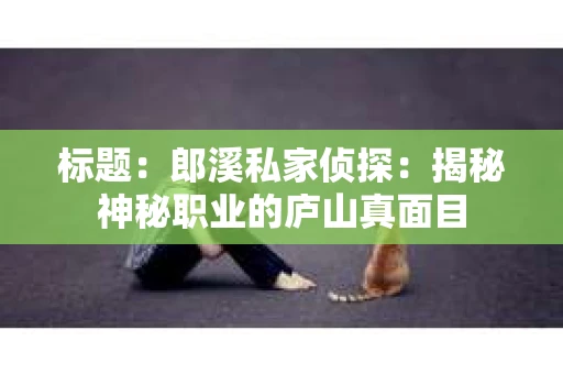 标题：郎溪私家侦探：揭秘神秘职业的庐山真面目