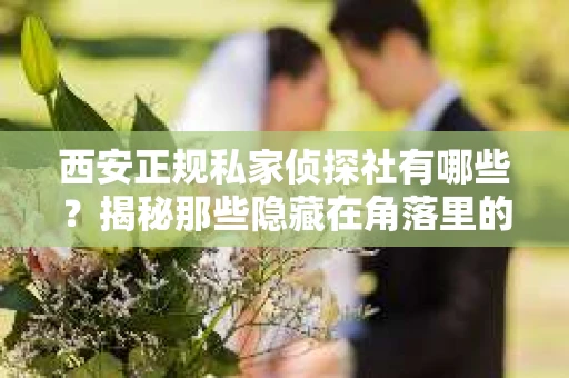 西安正规私家侦探社有哪些？揭秘那些隐藏在角落里的神秘力量