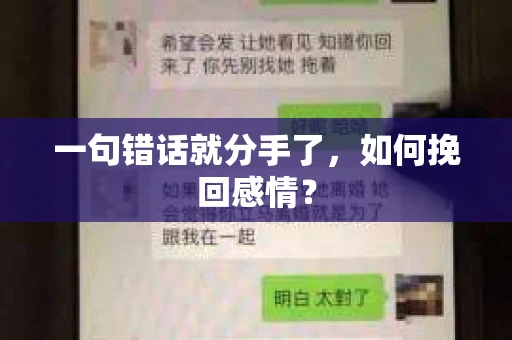 一句错话就分手了，如何挽回感情？