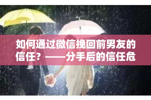 如何通过微信挽回前男友的信任？——分手后的信任危机解决方案